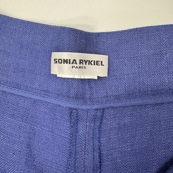 Sonia Rykiel Navy Linen Suit – Blazer & Wide-Leg Pants - Picture 14 of 15